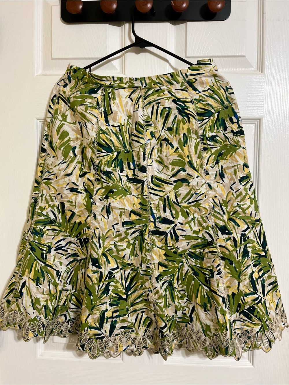 Dana Buchman Linen Palm Print Skirt Size 4 NWT